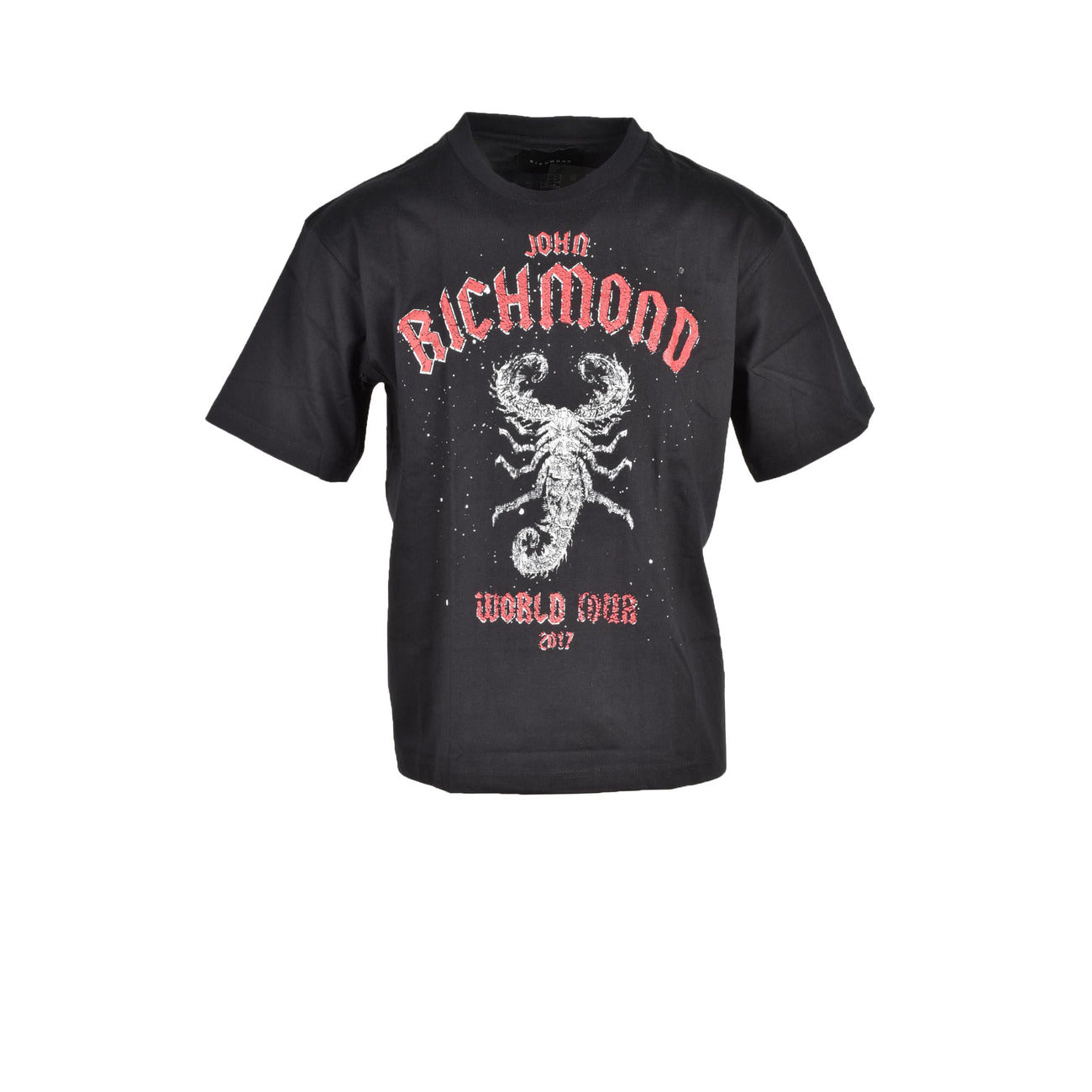 356571 John Richmond T-Shirt Nero Cotone Stampa Uomo