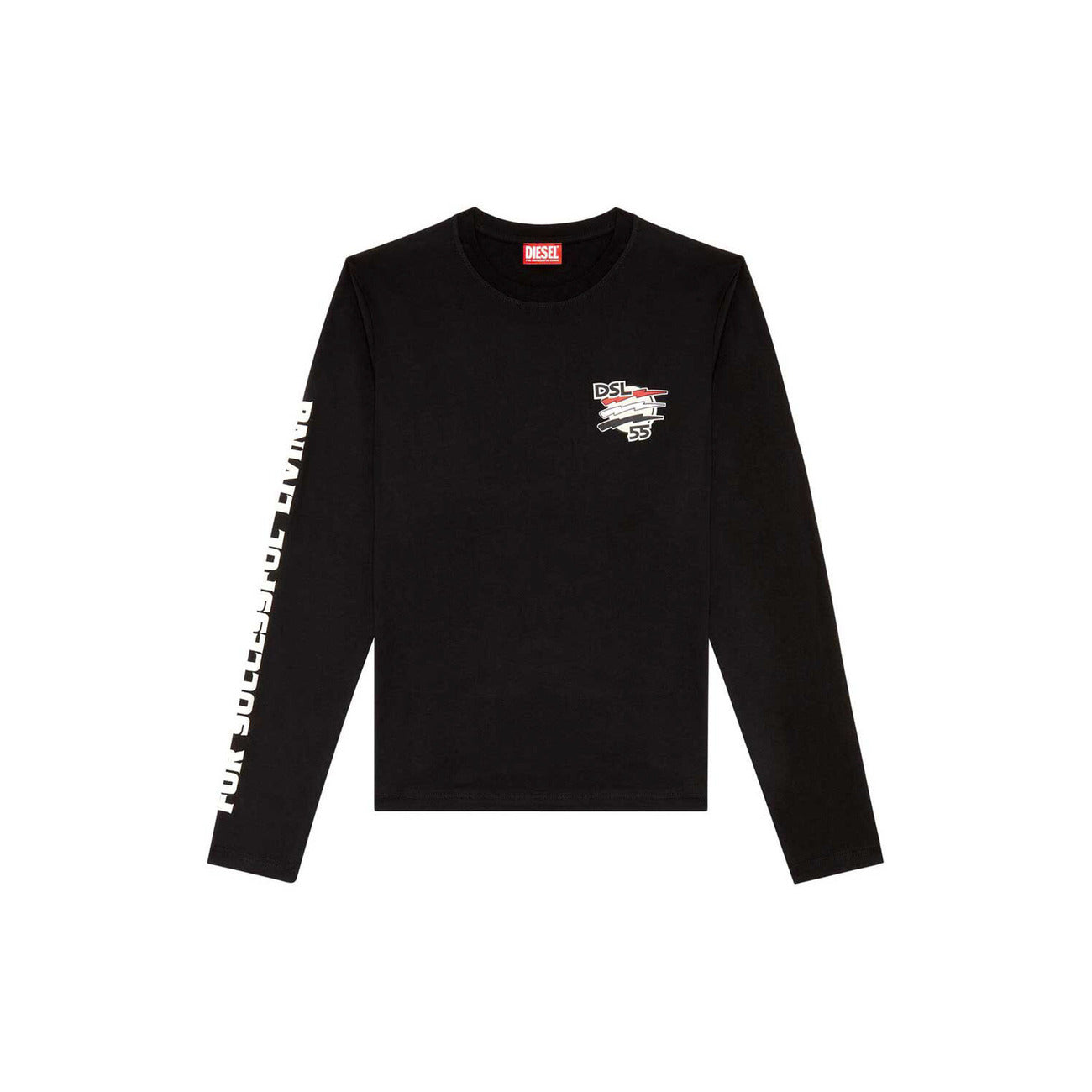 2424363 Diesel Felpa Nera Stampa Uomo