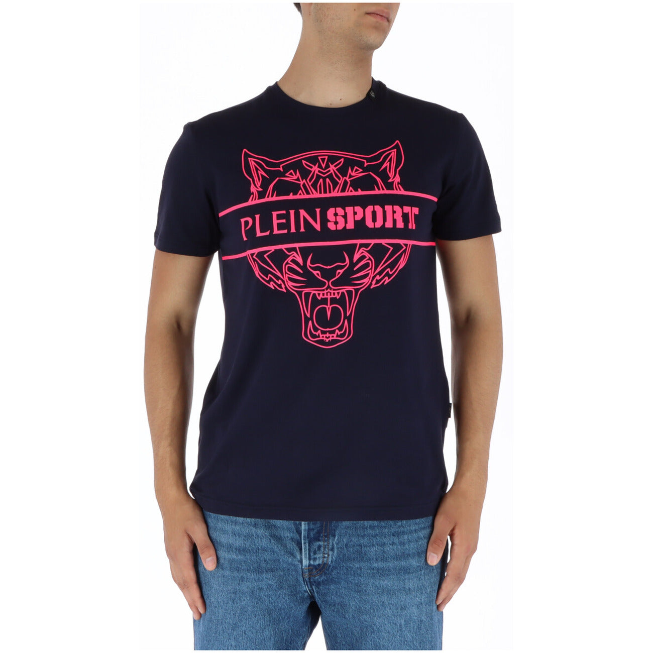 444051 Plein Sport T-Shirt Blu Stampa Uomo