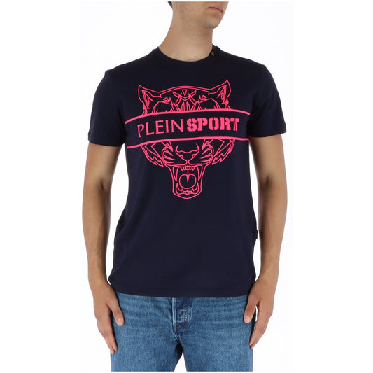 444051 Plein Sport T-Shirt Blu Stampa Uomo