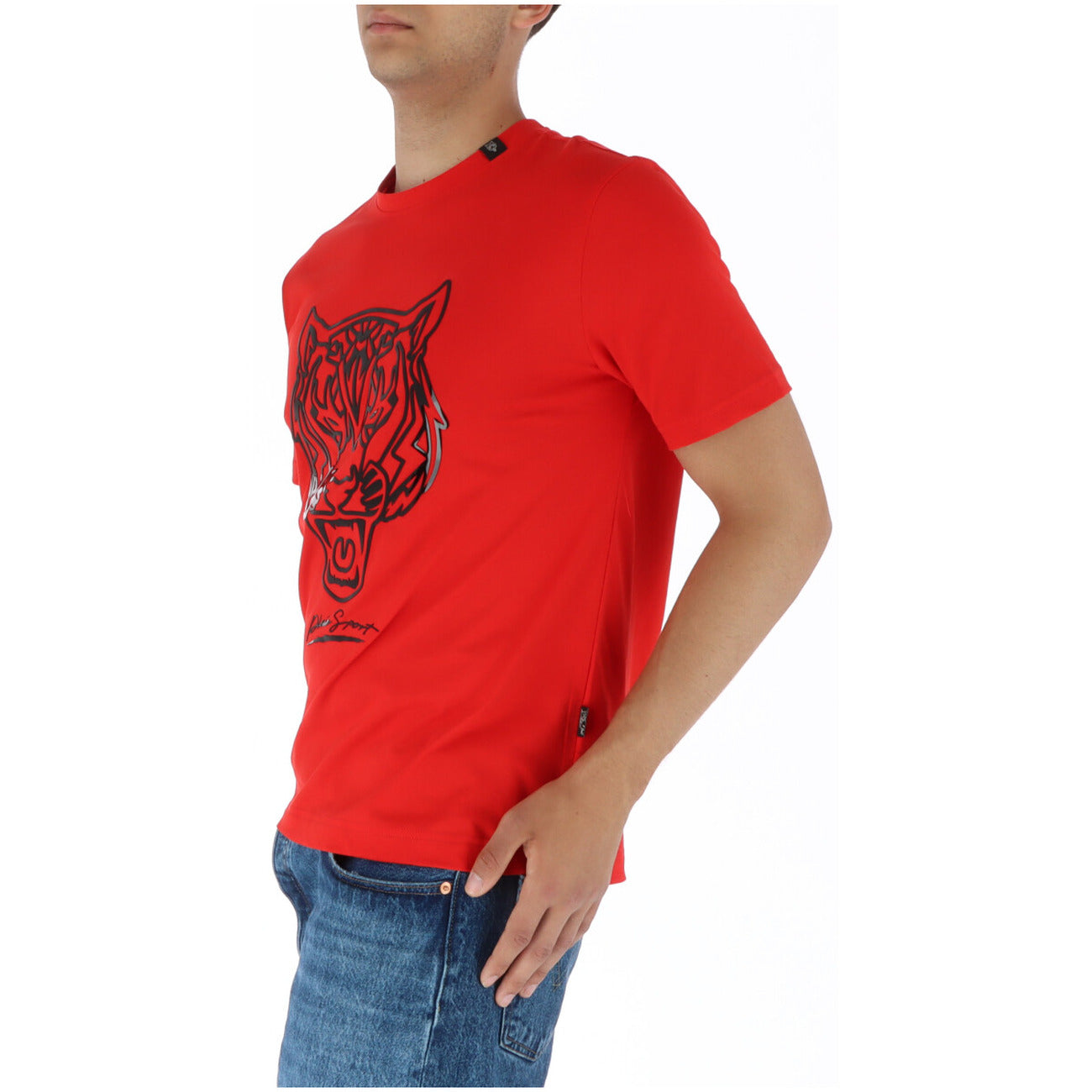 444107 Plein Sport T-Shirt Rosso Stampa Uomo