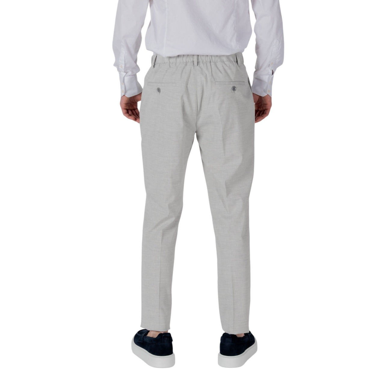 2417859 Antony Morato Pantaloni Grigio Lino Viscosa Uomo