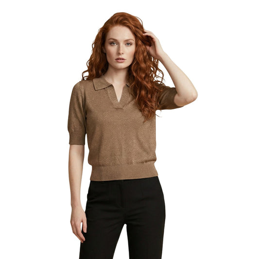 514667 Only Polo Beige Maniche Corte Donna