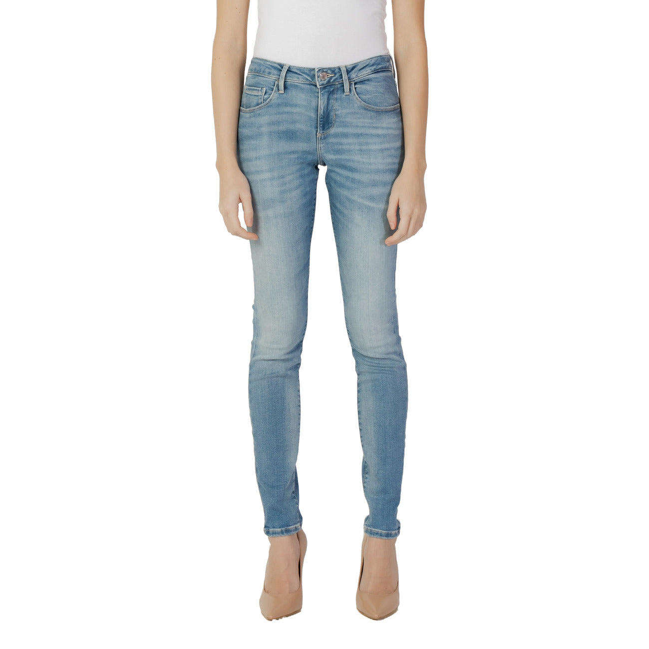 348193 Guess Jeans Blu Effetto Consumato Donna