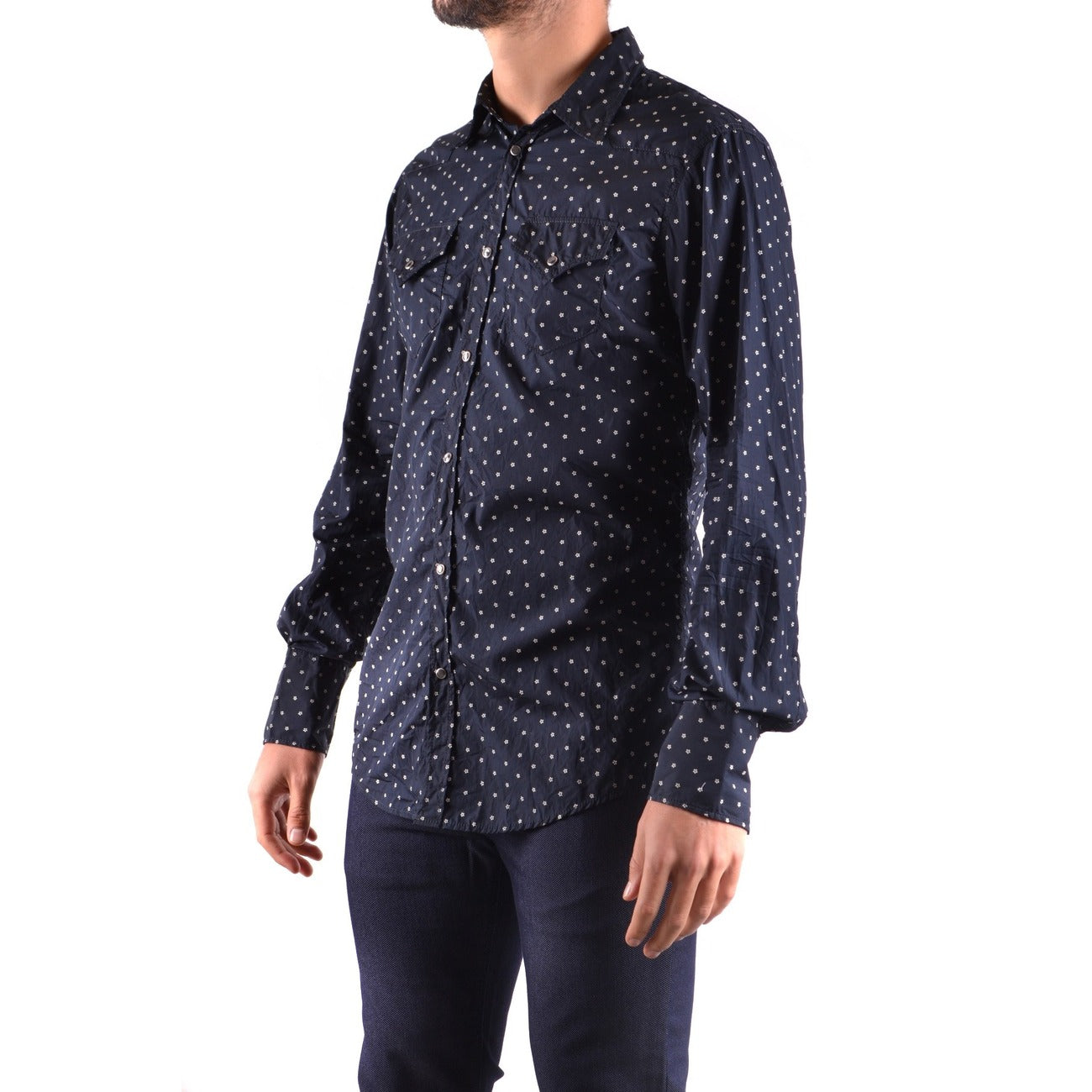 2424989 Dsquared Camicia Blu Floreale Cotone Uomo