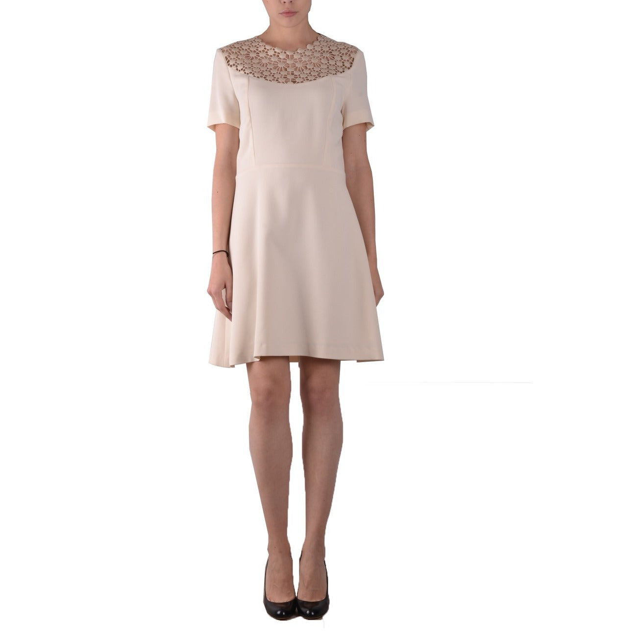 2422996 Pinko Abito Bianco Manica Corta Donna