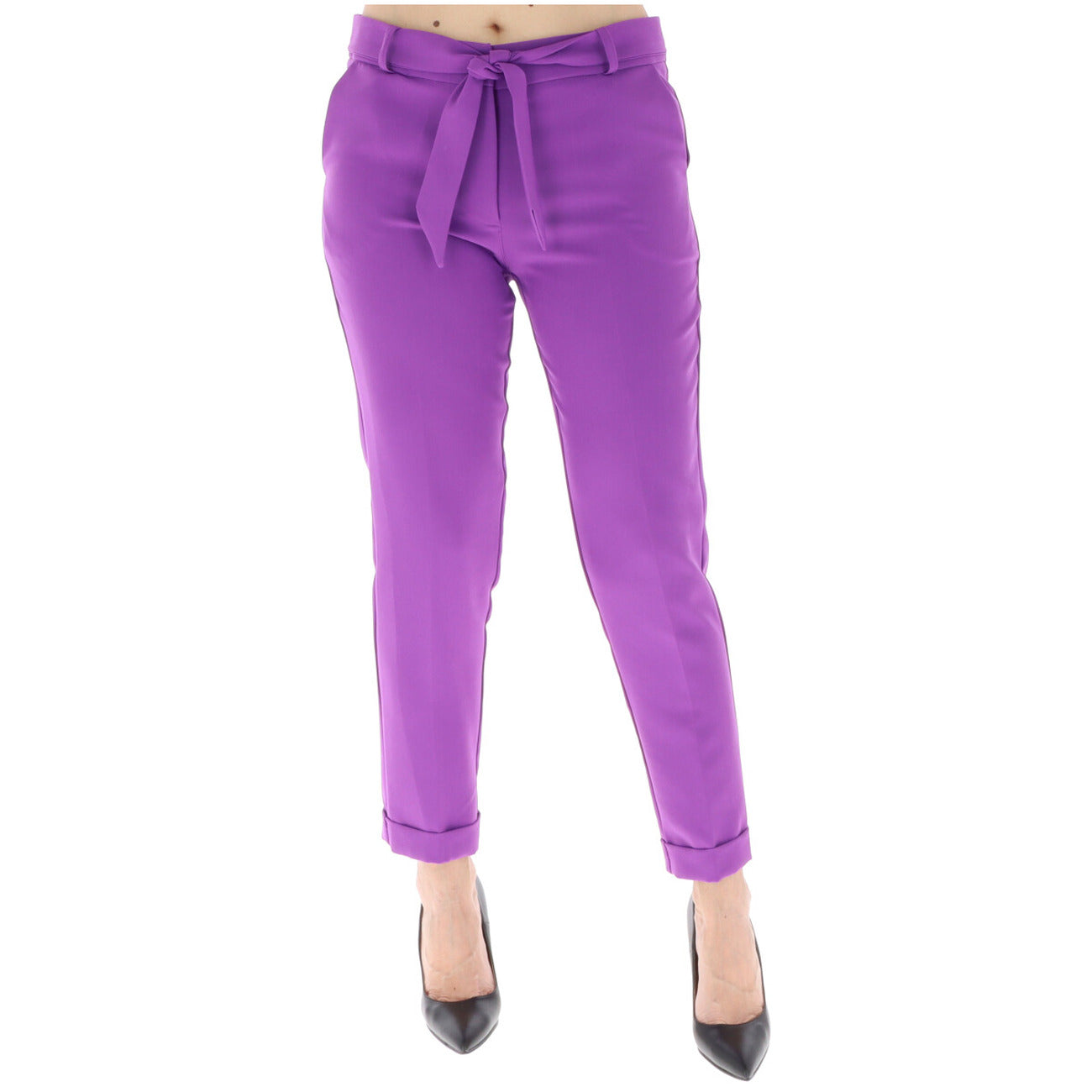 350770 Sol Wears Women Pantaloni Viola con Cintura Donna