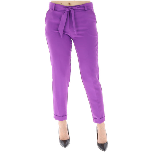 350770 Sol Wears Women Pantaloni Viola con Cintura Donna