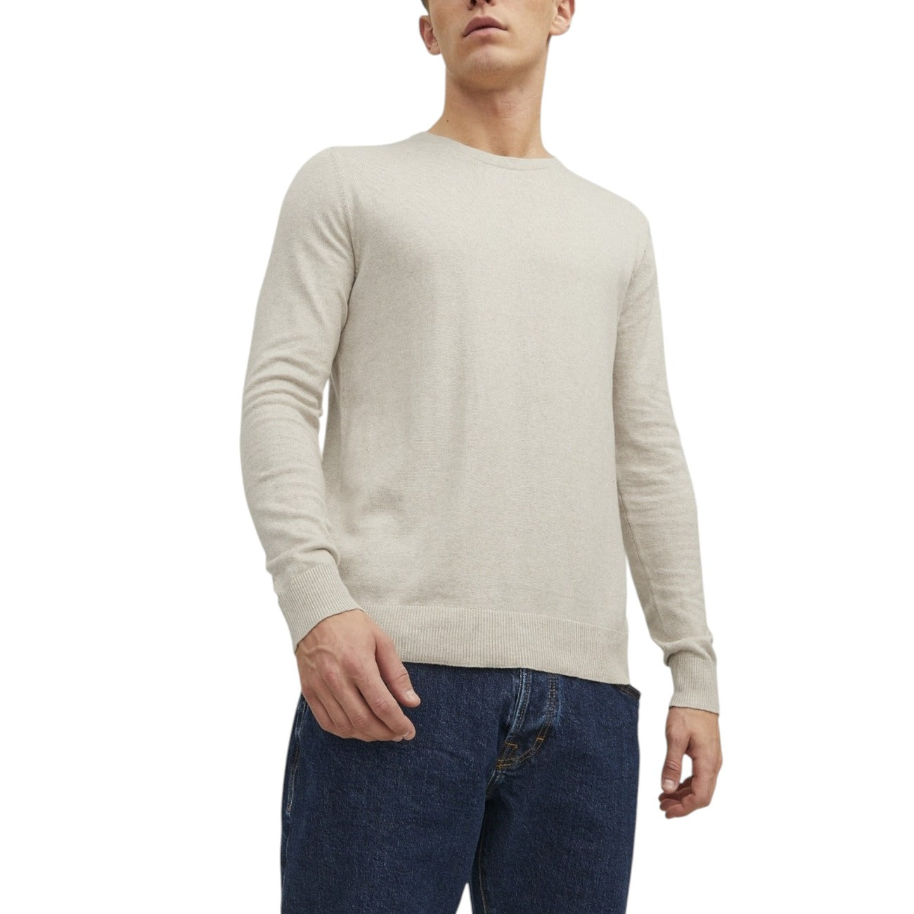 2364920 Jack & Jones Maglia Beige Cotone Nylon Viscosa Uomo