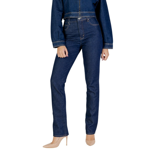 Jeans Sigaretta a Vita Alta Blu