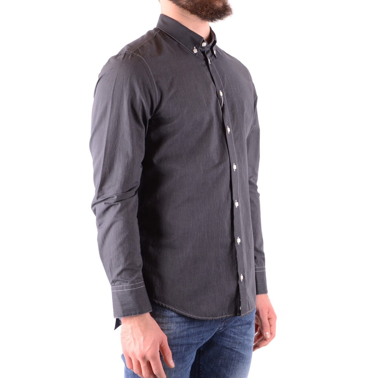 2437671 Armani Collezioni Camicia Grigio Maniche Lunghe Uomo