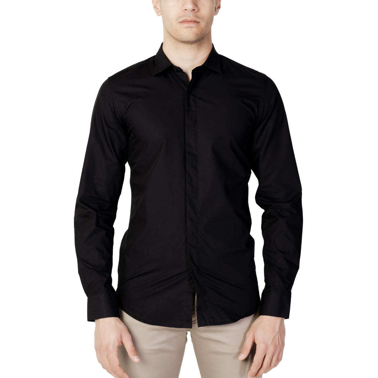 425802 Antony Morato Camicia Nera Uomo