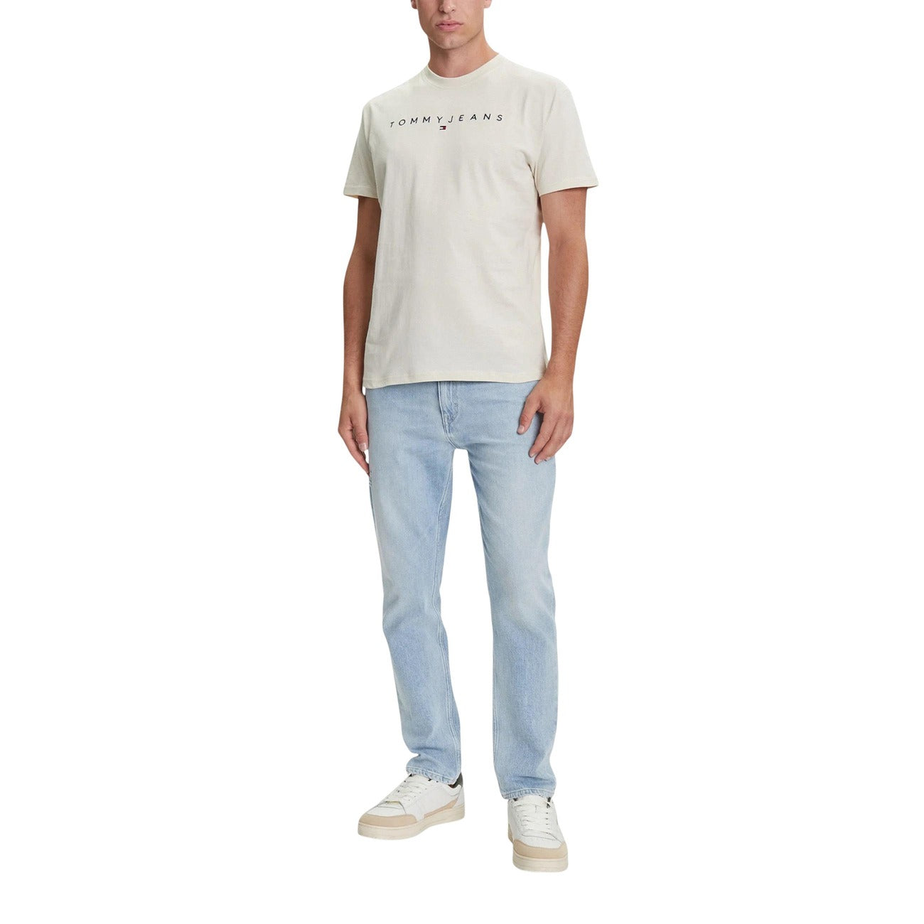 2447150 Tommy Hilfiger Jeans T-shirt Beige Cotone Organico Uomo