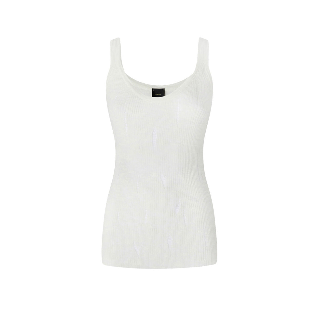 2443119 Pinko Canotta Bianca Cotone Spalline Donna